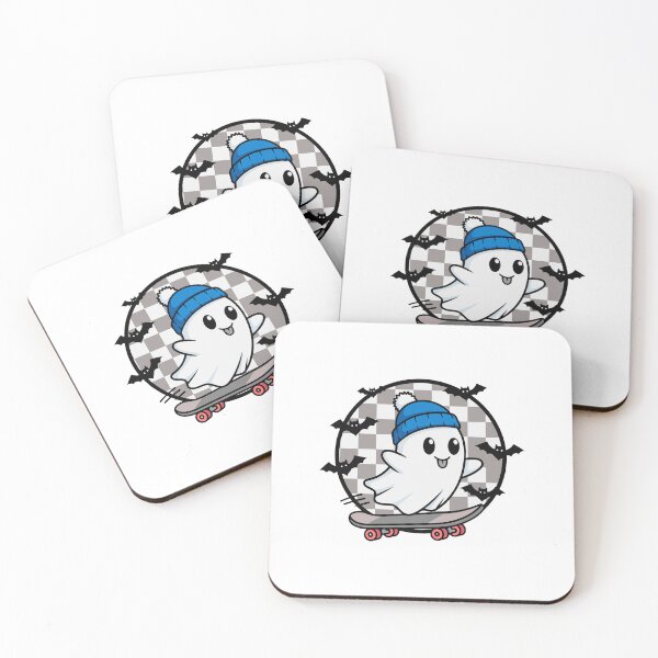 Item preview, Cute Ghost Skateboarding with Beanie designed and sold by Horrify.