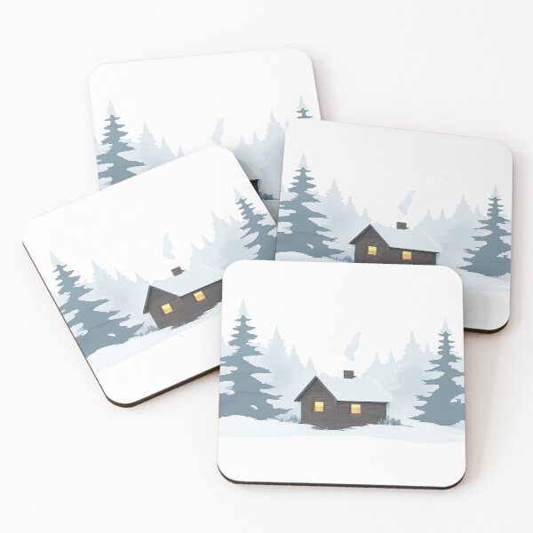 Item preview, Snowy Forest Cabin in Minimal Style designed and sold by Fernova.