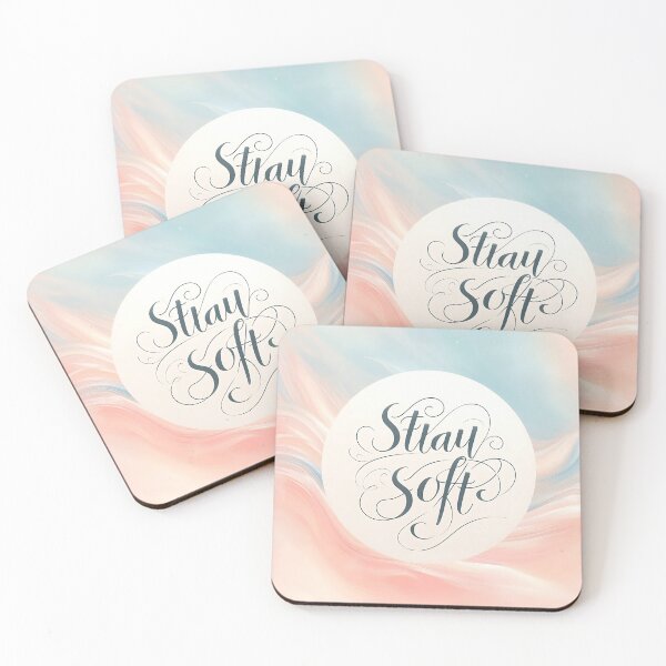 Item preview, Stay Soft Wall Art | Pastel Calligraphy Self Care Quote Aesthetic Design designed and sold by shopwithcare.