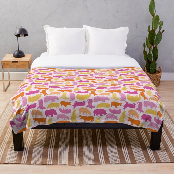 Item preview, Colorful Happy Hippo Silhouettes  designed and sold by TrilbyWorks.