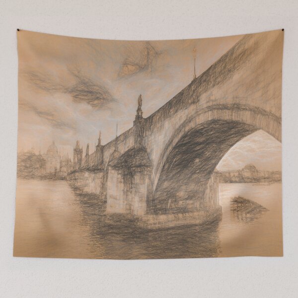 Item preview, Charles Bridge Prague da Vinci Style designed and sold by Londonimages.