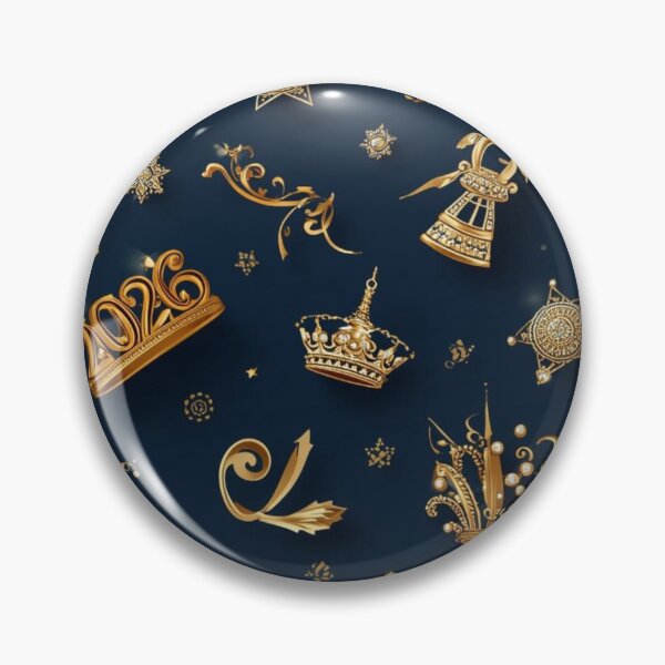 Item preview, Luxury 3D Gold 2026 New Year Diamond Filigree Emblem designed and sold by sa-prints.