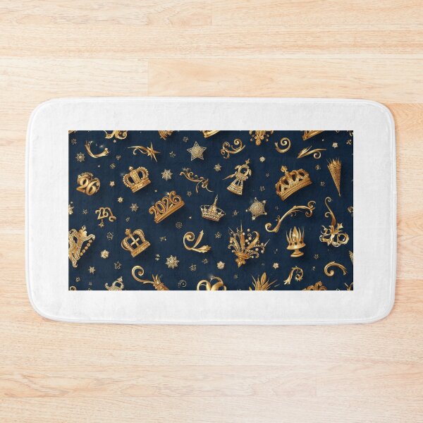 Item preview, Luxury 3D Gold 2026 New Year Diamond Filigree Emblem designed and sold by sa-prints.
