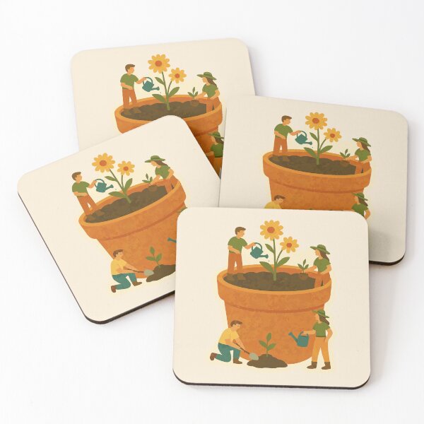 Item preview, Growing Together – Cozy Gardening Illustration designed and sold by Tiny Joy World.