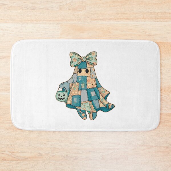 Item preview, Cute Patchwork Ghost with Bow and Pumpkin designed and sold by Horrify.