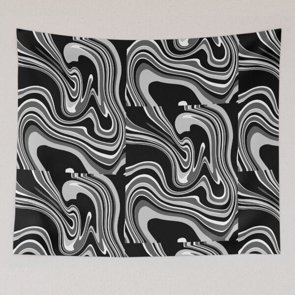 Item preview, Black and white liquefied texture designed and sold by tornasolhaze.