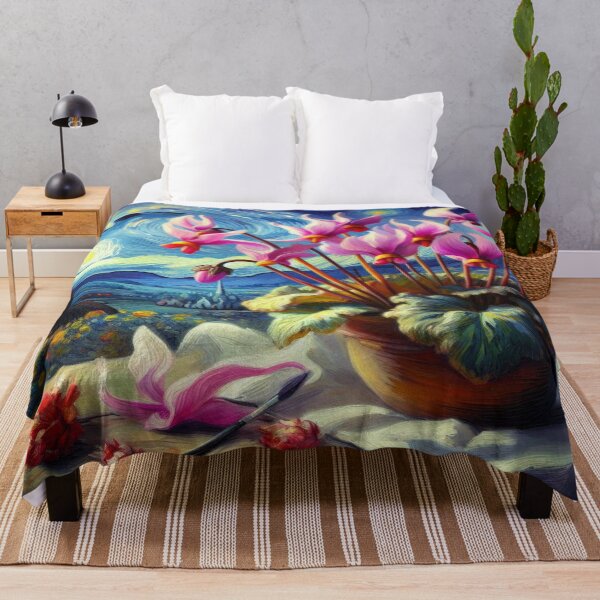 Item preview, Cyclamen in van-Gogh-inspired style – Vibrant Nature Artwork designed and sold by FotoworldEdel.