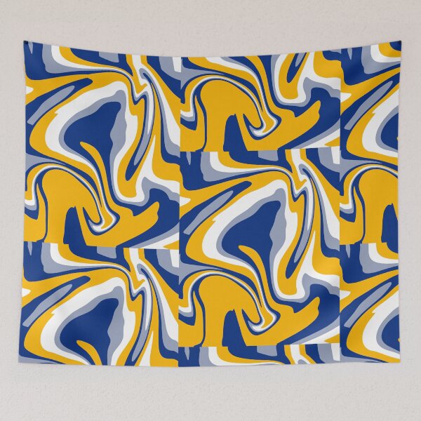 Item preview, Liquefied texture: mustard, blue, gray designed and sold by tornasolhaze.