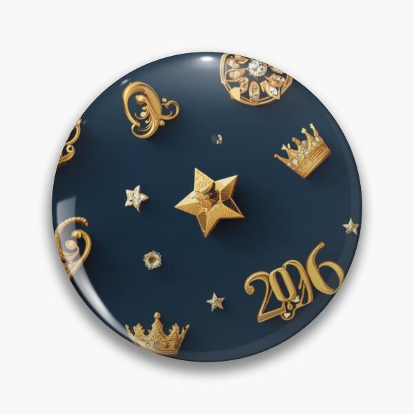 Item preview, Luxury 3D Gold 2026 New Year Diamond Filigree Emblem designed and sold by sa-prints.