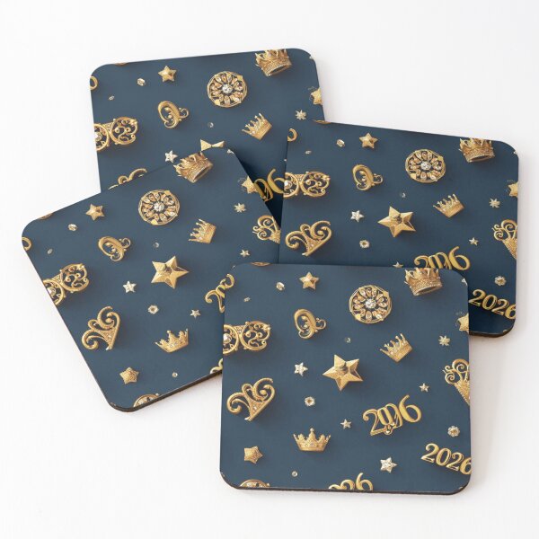 Item preview, Luxury 3D Gold 2026 New Year Diamond Filigree Emblem designed and sold by sa-prints.