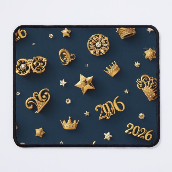 Item preview, Luxury 3D Gold 2026 New Year Diamond Filigree Emblem designed and sold by sa-prints.