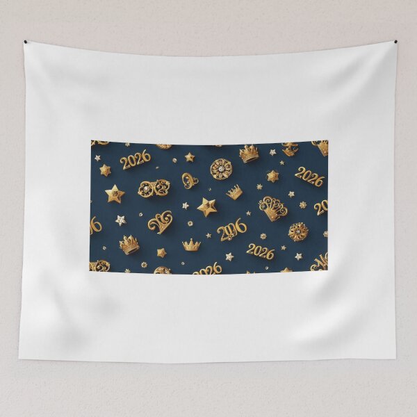 Item preview, Luxury 3D Gold 2026 New Year Diamond Filigree Emblem designed and sold by sa-prints.
