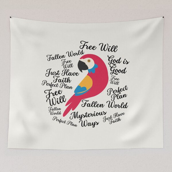 Item preview, Christian Parrot- Squawk! Fallen World! - Atheist Animals  designed and sold by EvergreenRevolt.