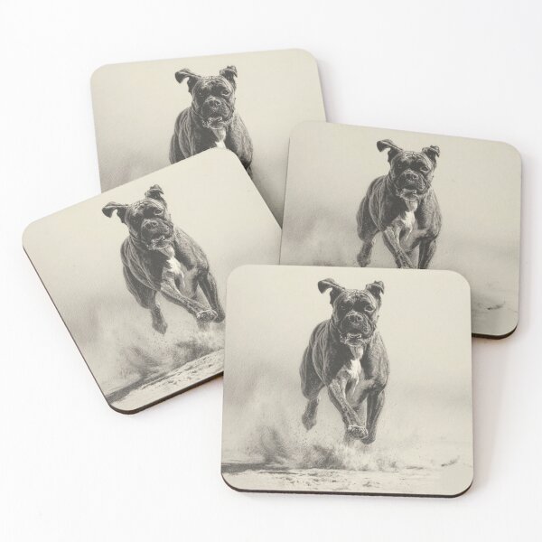 Item preview, A Boxer captured mid-run on a sandy beach, Dogs in Motion designed and sold by CDC40.