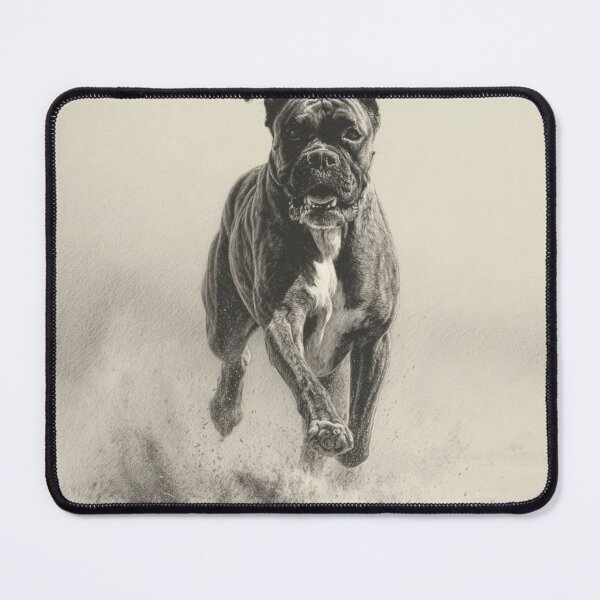 Item preview, A Boxer captured mid-run on a sandy beach, Dogs in Motion designed and sold by CDC40.