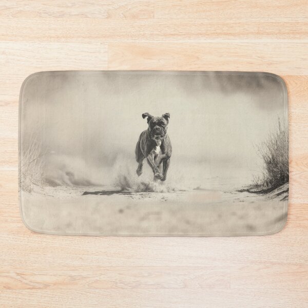 Item preview, A Boxer captured mid-run on a sandy beach, Dogs in Motion designed and sold by CDC40.