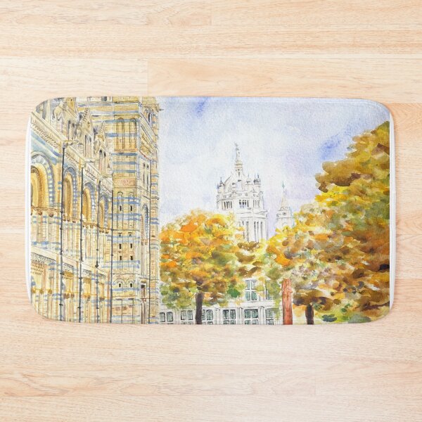 Item preview, watercolour painting Natural History Museum and the V&A Museum in autumn designed and sold by SelenePaintings .