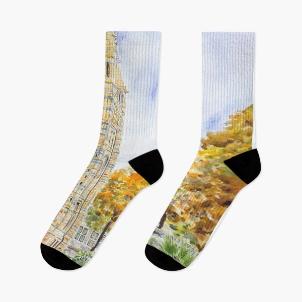 Item preview, watercolour painting Natural History Museum and the V&A Museum in autumn designed and sold by ColorandColor.