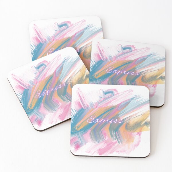 Item preview, Express – Abstract Pastel Brush Stroke Art with Inspirational Script Typography designed and sold by NilofaDesigns.