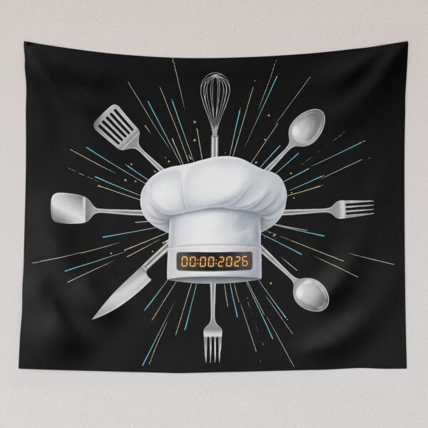 Item preview, Chef 2026 New Year Design – Chef Hat Countdown 00:00:2026, Culinary Fireworks Kitchen Art, Cook Gift designed and sold by FUIRY .