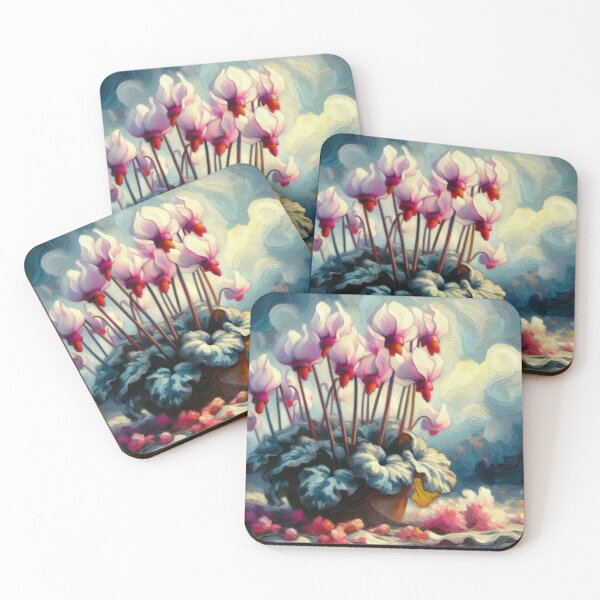 Item preview, Cyclamen in van-Gogh-inspired style – Vibrant Nature Artwork designed and sold by FotoworldEdel.