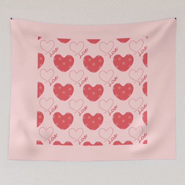 Item preview, Red Hearts with Love Text Pattern designed and sold by Teenidesign .