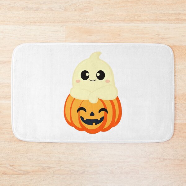 Item preview, Cute Ghost on Pumpkin – Kawaii Halloween Illustration designed and sold by Horrify.