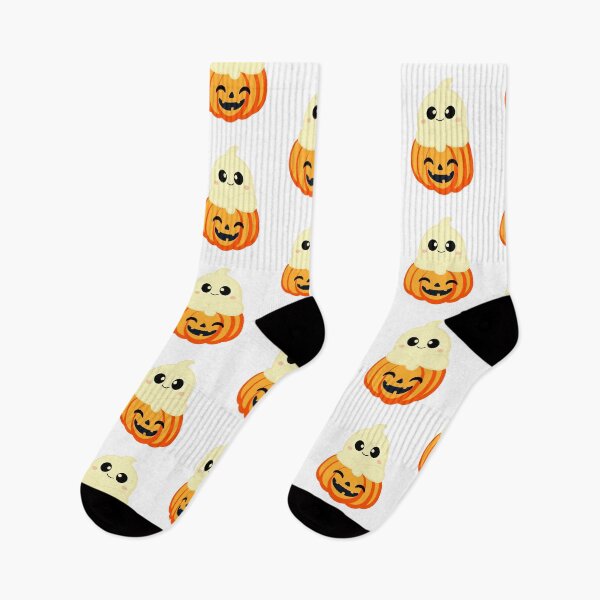 Item preview, Cute Ghost on Pumpkin – Kawaii Halloween Illustration designed and sold by Horrify.