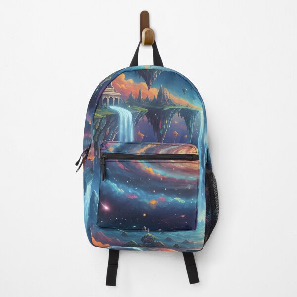 Item preview, Surreal Deep Space Fantasy Landscape With Floating Castles and Celestial Galaxy designed and sold by DrawHandArt.