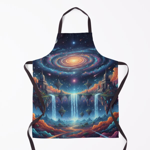 Item preview, Surreal Deep Space Fantasy Landscape With Floating Castles and Celestial Galaxy designed and sold by DrawHandArt.