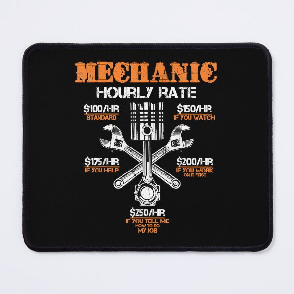 Item preview, Funny Mechanic Car Guy Hourly Rate Labor Rates Price List designed and sold by ChestOutLoud.