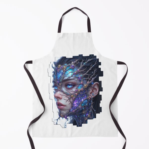 Item preview, The face of a beautiful girl is covered with luminescence and tree roots adorned with precious stones. designed and sold by MadinaFatt.