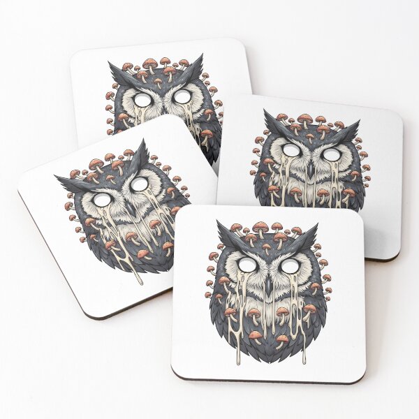 Item preview, Mushroom Owl – Dark Psychedelic Forest Art designed and sold by Senkov.