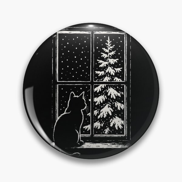 Item preview, Snowy Cypress Window Cat designed and sold by Nacho Average Designs.