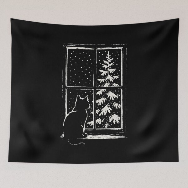 Item preview, Snowy Cypress Window Cat designed and sold by Nacho Average Designs.
