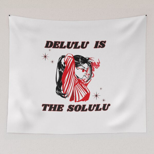 Item preview, Delulu Is the Solulu – Red & Black Aesthetic Girl Illustration. designed and sold by Artistry-Nadia.