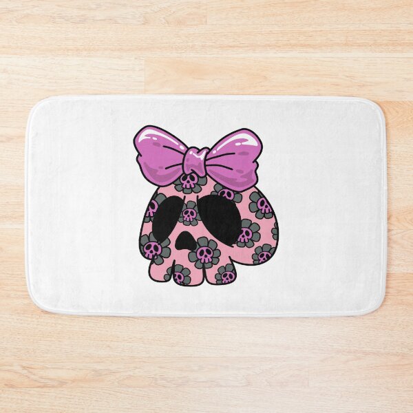 Item preview, Cute Pink Skull with Bow – Kawaii Gothic Pastel Illustration designed and sold by Horrify.