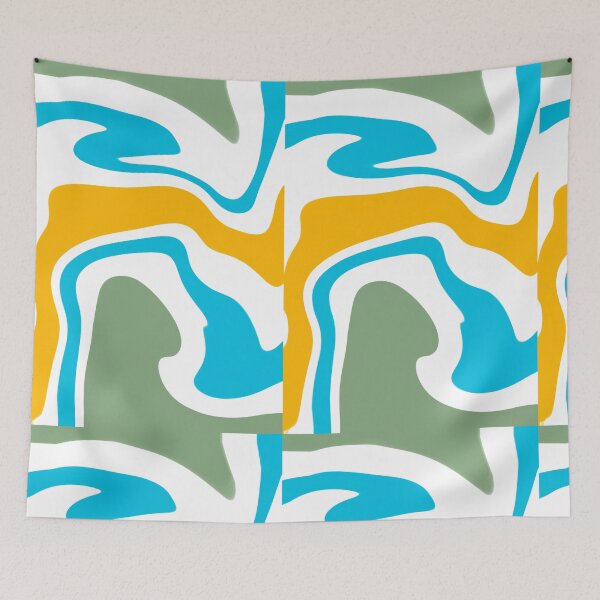 Item preview, Liquid texture green, light blue, mustard designed and sold by tornasolhaze.