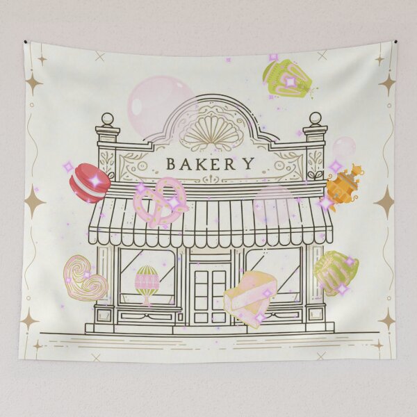 Item preview, Magical Bakery Illustration – Dreamy Cake Shop with Floating Desserts designed and sold by Sugar Wisdom .