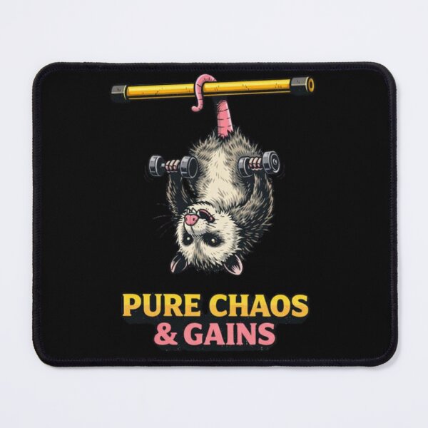 Item preview, Pure Chaos & Gains - Funny Swole Opossum Gym Workout designed and sold by JakubDesigns89.