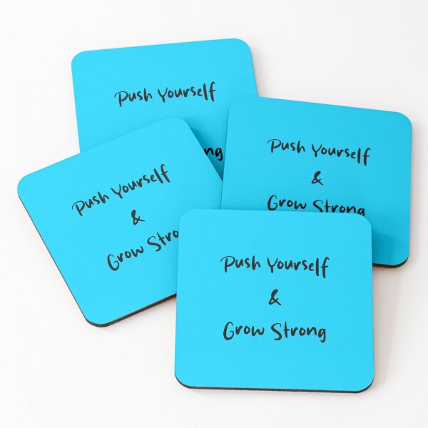 Item preview, Push Yourself And Grow Strong Playful Typography Design. Fitness motivational Quote. designed and sold by GlidedFeather.