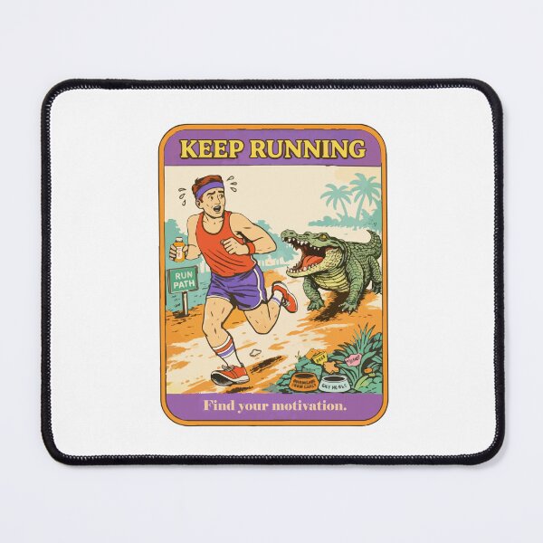 Item preview, Keep Running – Funny Runner vs Crocodile Retro Vintage Motivation “Find Your Motivation” designed and sold by BeetleDots.