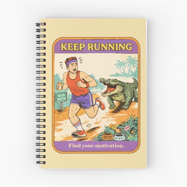 Item preview, Keep Running – Funny Runner vs Crocodile Retro Vintage Motivation “Find Your Motivation” designed and sold by BeetleDots.
