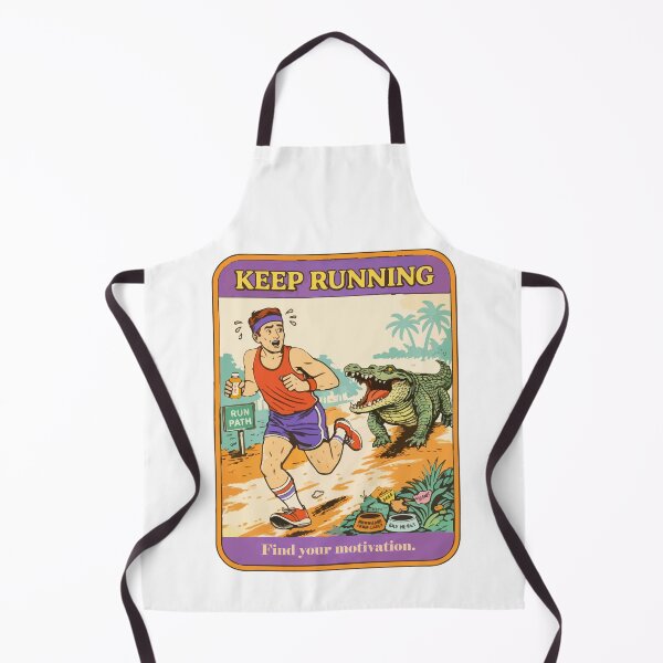 Item preview, Keep Running – Funny Runner vs Crocodile Retro Vintage Motivation “Find Your Motivation” designed and sold by BeetleDots.