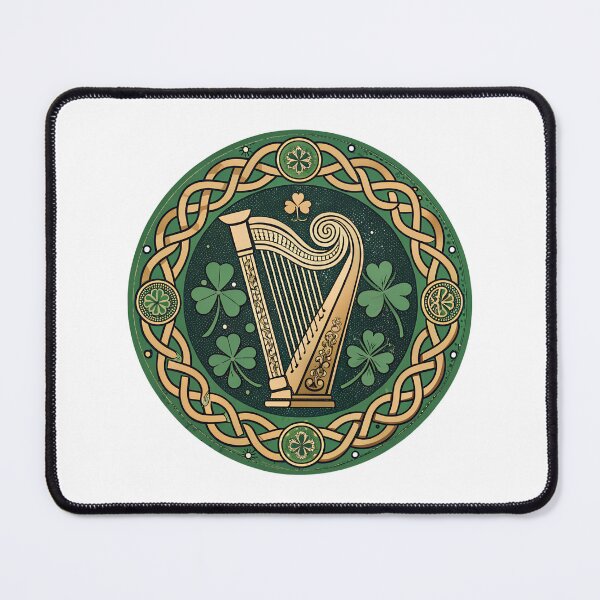 Item preview, Vintage Celtic Irish Harp Badge – Traditional Ireland Heritage Art designed and sold by VividOrganica.