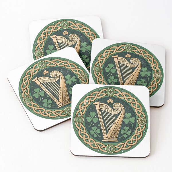 Item preview, Vintage Celtic Irish Harp Badge – Traditional Ireland Heritage Art designed and sold by VividOrganica.