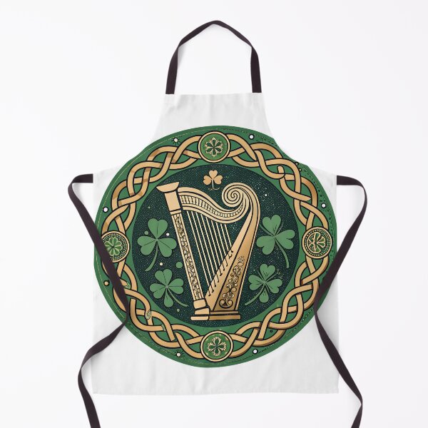 Item preview, Vintage Celtic Irish Harp Badge – Traditional Ireland Heritage Art designed and sold by VividOrganica.