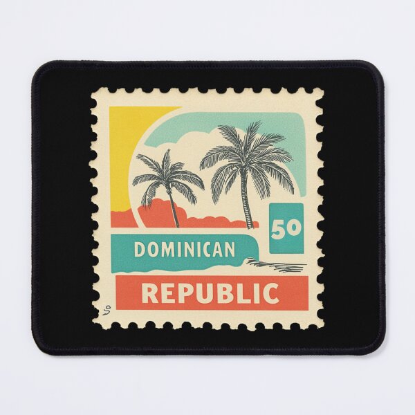 Item preview, Vintage Dominican Republic Postage Stamp Art - Tropical Palm & Coastline designed and sold by tiigerdad.
