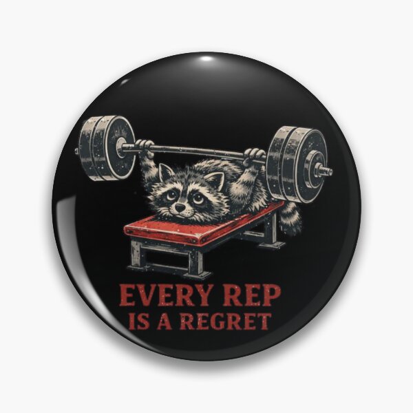 Item preview, Every Rep Is A Regret - Funny Sad Raccoon Gym Workout designed and sold by JakubDesigns89.