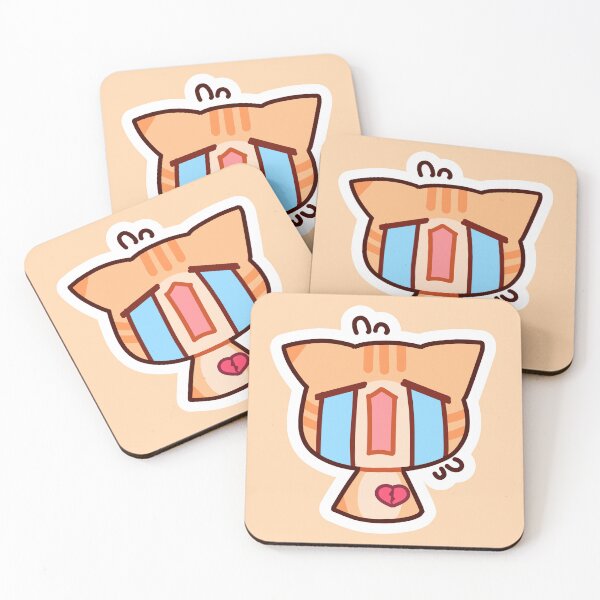 Item preview, Crying Cat With Broken Heart – Cute Sad Cat Illustration designed and sold by Mochimeowshop.